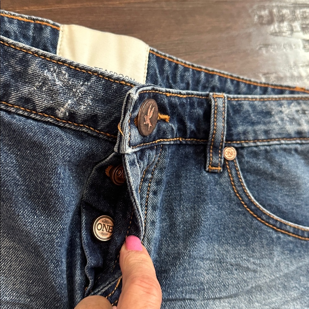 New! ONE TEASPOON PACIFICA BONITAS destroyed shorts denim 27 - Picture 11 of 12